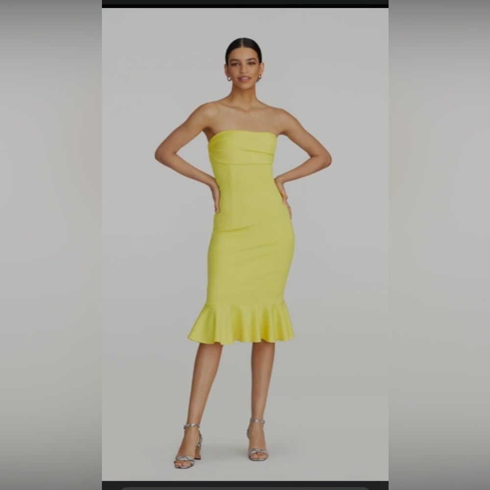Yellow Strapless Dress by Gabrielle Union Size Small
